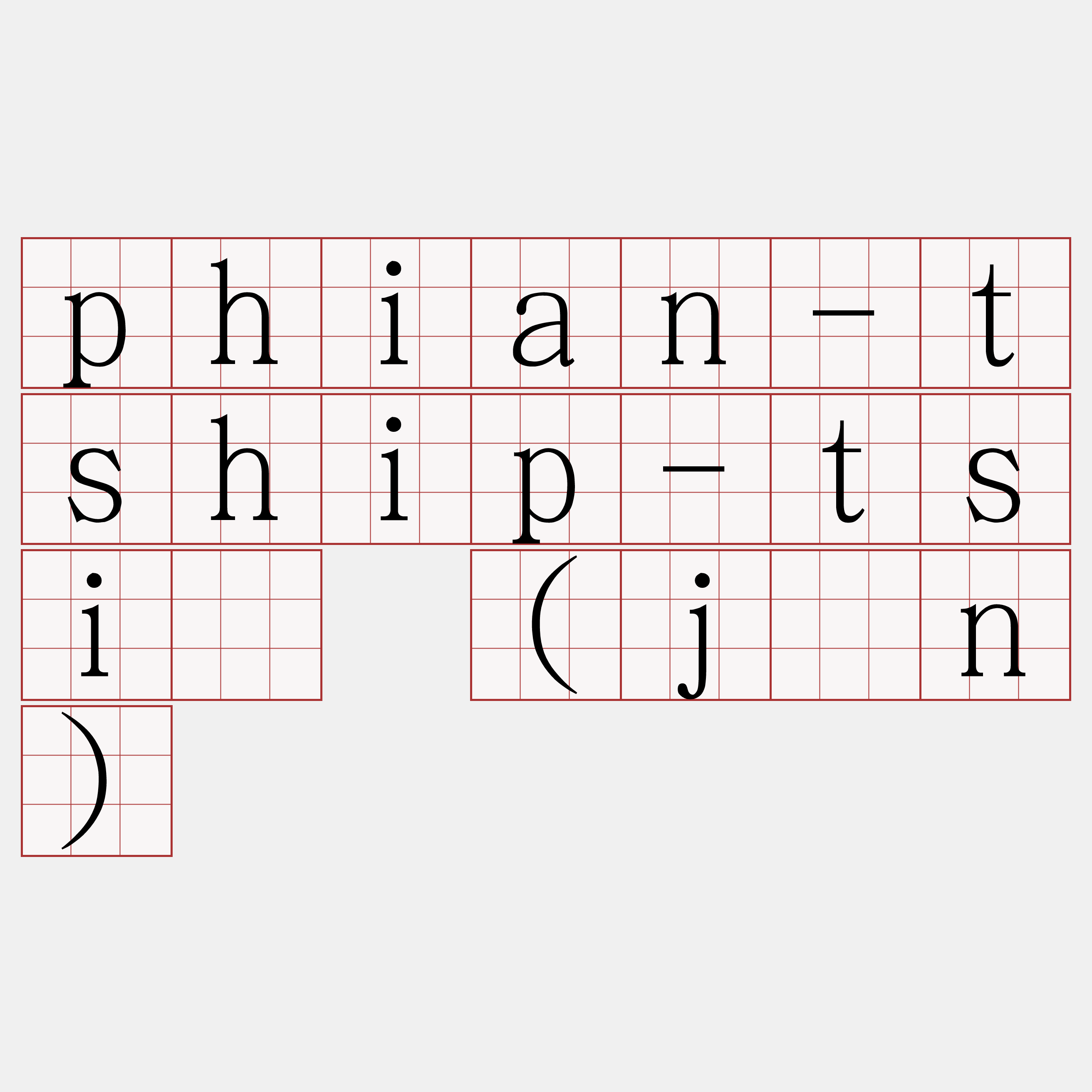 phian-tship-tsiá (jîn)